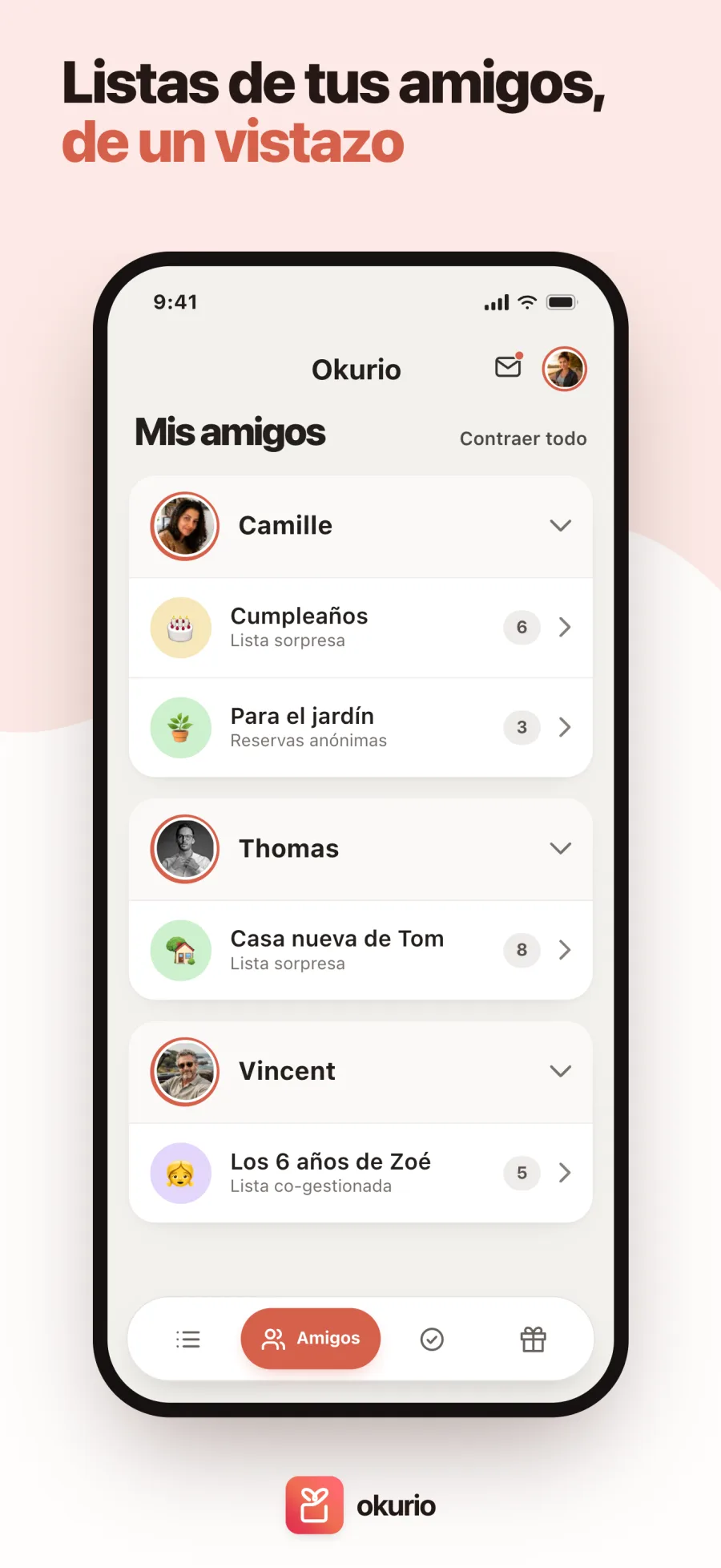 Listas de tus amigos, de un vistazo — tus amigos y sus listas, agrupados